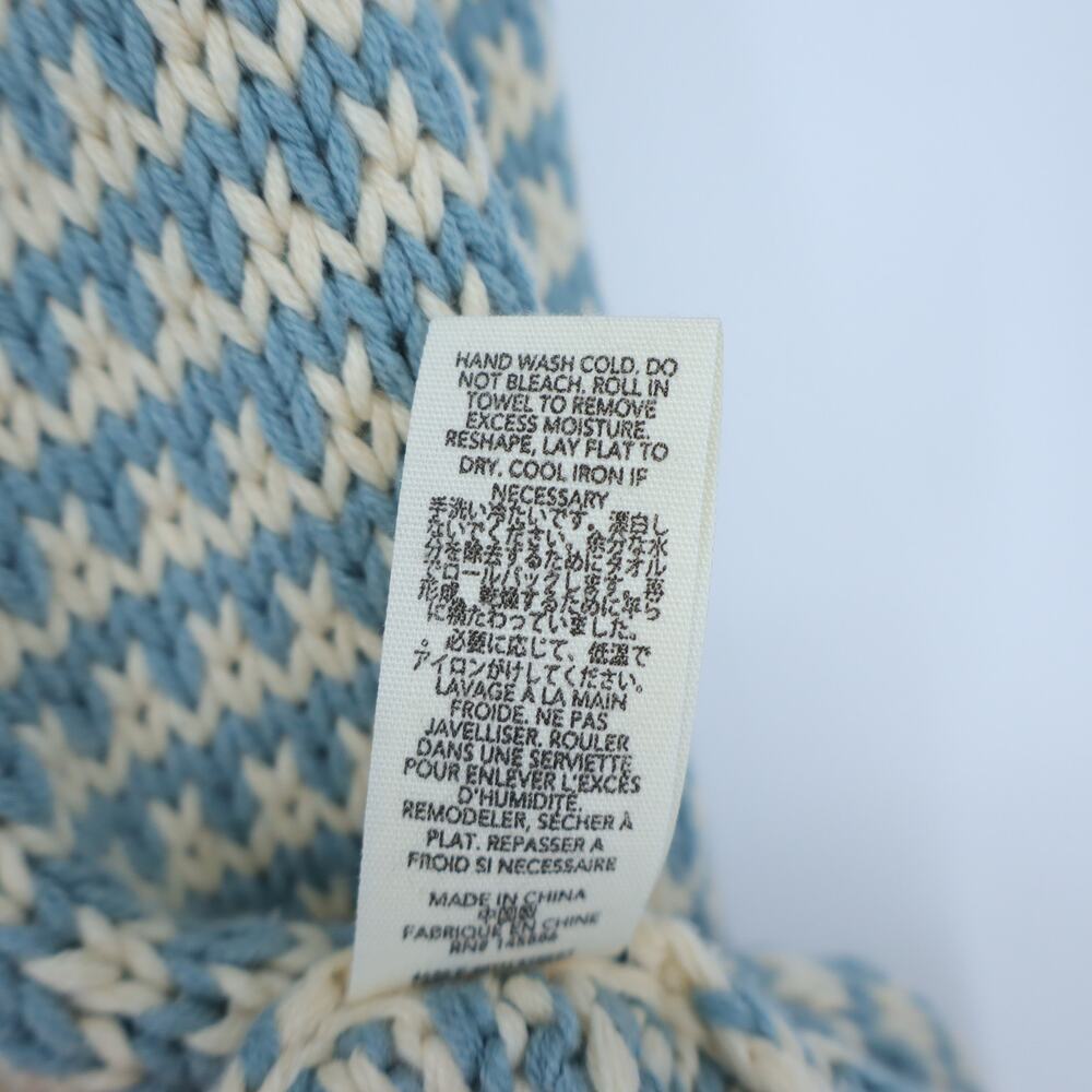THE GREAT. Minicheck Lodge Cardigan Sweater Morning Sky Open Front Women's 0 XS - Picture 11 of 11